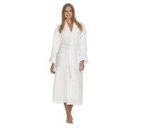 Terry Cloth Bathrobe by BOCA TERRY, Luxury Robe for Women, Plush White Cotton Hotel Spa Robes, M/L & 2X, White, M-L