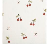 Terry Cloth Fabric Sold by the Metre Stretch Cherries Wool White Red 150 cm