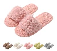 Terry Cloth Memory Foam Indoor House Shoes Women'S Open Toe Slippers Bedroom Slippers Womens Winter Soft Comfy Sliders Non Slip House Slides For Ladies Plush Flat Slides Wide Fit Home Sliders