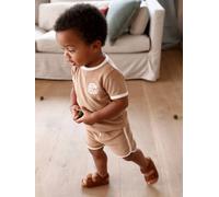 Terry Cloth Shorts + T-Shirt Ensemble for Babies taupe
