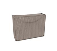 Terry Harmony Box Shoe Rack, Taupe with Rattan finish, 51x19x39 cm