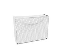 Terry Harmony Box Shoe Rack, White with Rattan finish, 51x19x39 cm