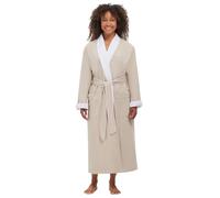 Terry Lined Microfiber Hotel Robe - Luxury Spa Bathrobe by Monarch/Cypress, Stone, S