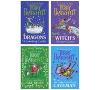 Terry Pratchett: Children's Circle Stories 4 Books Collection Set (Dragons at Crumbling Castle, The Witch's Vacuum Cleaner, Father Christmas's Fake Beard & The Time-travelling Caveman)