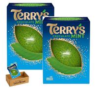 Terry’s Chocolate Mint Ball 145g - Mint Flavoured Milk Chocolate Segments, Natural Flavour, Alternative to Chocolate Orange Bundle by UrbanShoppi (Pack of 2)