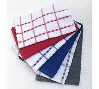 Terry Tea Towel 12pk 100% Ring Spun Egyptian Cotton Kitchen Terry Towels Jumbo Size (45x70cm) - Super Absorbent Thick Construction Quick Dry Professional Grade Lint Free Fade Resistant Restaurant Bar