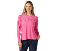 Terry Tech Tee Flow Long Sleeve Outdoor Performance Top, Women's UPF 50+ Sun Protection Quick-Dry Hike Bike Shirt, Pink Heather | Symphony, M