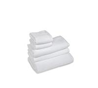 Terry Towel Set 100% Cotton, 2 Face 60 x 100 + 2 Guest Towels 40 x 60 + 1 Towel 90 x 140 cm, Pack of 5, 450 g/m², Double Twisted, Ideal for B&B and Hotel, Wash-resistant, White