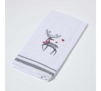 Terry Towelling Stag Christmas Tea Towel