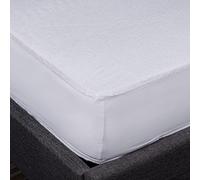 Terry Towelling Waterproof Mattress Protector Topper Single: Non Noisy Cotton Pile Top White