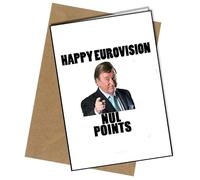 Terry Wogan Happy Eurovision Nul Points A5 Birthday Card | Envelope Included | Blank Inside | Unique Design | Personalised Free of Charge