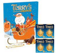 Terrys Chocolate Orange Advent Calendar 2025 - Milk Chocolate Xmas Countdown Calendar 106g + 4 x 145g Chocolates - Gifts for Christmas Stocking Filler Treat (4 Caramel + Advent)