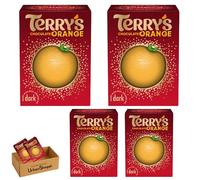 Terry's Dark Chocolate Orange, Made with Real Orange Oil, Christmas Dark Orange Chocolate 145g, Unsquare Gift Treat, Bundle by UrbanShoppi (Pack of 4)