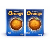 Terrys Milk Chocolate Orange Ball 157g (Pack of 2) - Orange Flavoured Chocolate Segments - Classic Tap & Share Chocolate Treat - Smooth Milk Chocolate with Orange Oil - Gift Bundle