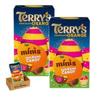 Terry's Milk Chocolate Orange Minis Exploding Candy Easter Egg, 91g, Terry's Easter Egg Orange Minis Exploding Candy Vegetarian Bundle by UrbanShoppi (Pack of 2)