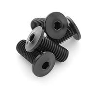 Terske Ultra-Low Profile Superlight Black Titanium Bottle Cage Bolts: 4-Pack