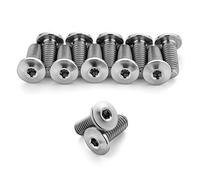 Terske Ultra-Low Profile Superlight Natural Titanium Bottle Cage Bolts: 8-Pack
