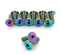 Terske Ultra-Low Profile Superlight Oil Slick Titanium Bottle Cage Bolts: 12-Pack