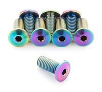 Terske Ultra-Low Profile Superlight Oil Slick Titanium Bottle Cage Bolts: 8-Pack