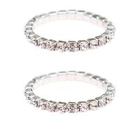 [Tertioi] Contemporary Moissanite Stretch Ring Flexible Moissanite Stacking Decorative Gathering Multicolor Options