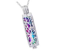 [Tertioi] Elegant Engraved Tree Charm Memorial Necklace for Loving Pets and Family Cremation Memorial Casual Wear Stainless Steel Cremation Necklace