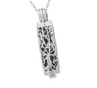 [Tertioi] Elegant Engraved Tree Charm Memorial Necklace for Loving Pets and Family Cremation Memorial Casual Wear Stainless Steel Cremation Necklace