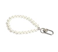 Tertioi Imitation Pearl Beads Keychain Elegant Pearl Phone Chain Phone Strap Fashion Wrist Strap Phone Case Charm Keychain Cell Phone Strap with Lobster Clasp Cute Bead Chain Key Ring