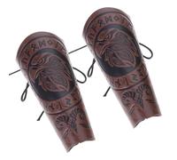 Tertioi Men's Wristband Lock Leather Wristband Adjustable Wrap Guard Medieval Costume Accent History Reproduction Supply