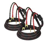Tertullus 1 Pair HiFi OFC Braid Speaker Cable, 2.5m/8.20ft, Red and Black Mixed, Banana to Spade, Indoor Use, Connects Speaker, Amplifier, Audio Receiver
