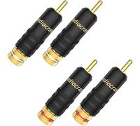 Tertullus 4 Pcs Rca Plugs Gold Plated Rca Connectors Adapter For Cable Up To 8 mm (Solder Type)