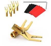Tertullus 8 Pcs HiFi Speaker Spade Connectors Pure Copper Gold Plated Audio Terminal Connectors U Fork Y Plugs For Wire size up to 4.5mm