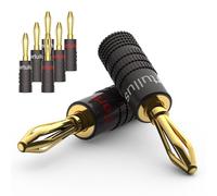 Tertullus 8PCS 24K Gold Plated Banana Plugs Adapter - Closed Screw Connectors for Speaker Wire, Wall Plate, Home Theater, Audio/Video Receiver, Amplifiers and Sound Systems
