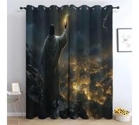 TERUEA Blackout Curtains for Home Living Room Bedroom Window Drapes, Jesus standing on a hill with his hands raised, Blackout Curtains Print for Bedroom Living Room-52 W x 108" L (Pack of 2)