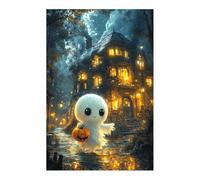 TERUEA Colorful Flowers Pictures Paintings on Canvas Wall Art for Living Room Bedroom Home Decorations A cute spirit holds an orange pumpkin, for Kithcen Home Decor(White)-20x30cm1 Unframed