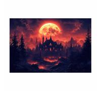 TERUEA Colorful Flowers Pictures Paintings on Canvas Wall Art for Living Room Bedroom Home Decorations Jack-o'-lanterns and ghosts for Kithcen Home Decor(Red)-60x90cm1 Unframed