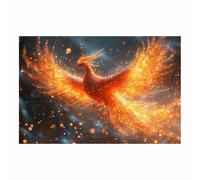 TERUEA Colour Splash Arty Animal Canvas Wall Art Bright Picture Mythical Flaming Phoenix Farmhouse Style Artwork for Kitchen Bathroom Bedroom Office Home Deration(Orange)-40x60cm1 Unframed