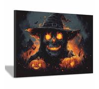 TERUEA Cozy wall art The terrifying Grim Reaper skeleton art vintage canvas print suitable for Halloween gothic and cozy space decoration(Black)-30x45cm1 Framed