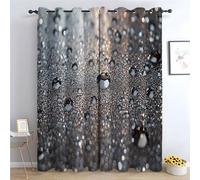 TERUEA Fabric Pattern Neutral Bathroom Decor A close-up of silver glitter texture on paper, Curtain 3D Garden for Wet Room Extra Long Outdoor Scene-52 W x 96" L (Pack of 2)
