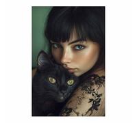 TERUEA Funny Bathroom Wall Decor Poster Intimate Portrait in Dark Tone Canvas Prints Wall Art Pictures Artwork for Bedroom Home Decor(Black)-20x30cm Unframed