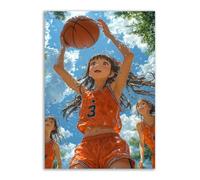 TERUEA Glamorous Art Deco Inspired Beautiful woman holding a small animal Women Wall Art Canvas Artwork (Orange)-80x120cm1 Unframed