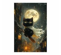 TERUEA Goth Print Gothic Princess Canvas Wall Art A cute cute black animal flying Victorian Dark Academia Paintings Moody Victorian Romance Art Halloween Picture(Black)-40x60cm1 Unframed
