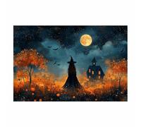 TERUEA Goth Print Gothic Princess Canvas Wall Art A quirky witch Victorian Dark Academia Paintings Moody Victorian Romance Art Halloween Picture(Orange)-40x60cm1 Unframed