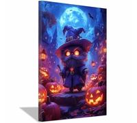 TERUEA Gothic Black Crows Canvas Wall Art A group of people were celebrating dinner Dark Academia Wall Decor The Crow Painting Poster Halloween Victorian (Medium purplish red)-70x100cm1 Framed