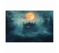 TERUEA Gothic Black Crows Canvas Wall Art A spooky mansion, Wall Decor The Crow Painting Poster Halloween Victorian (Black)-60x90cm1 Unframed