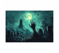 TERUEA Gothic Room Decor Aesthetic Halloween Decor A skeleton hand rising from the ground, Gothic Wall Art Prints Spooky Goth Room Witch Decoration (Blue)-20x30cm1 Unframed
