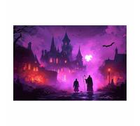 TERUEA Gothic Room Decor Witchy Wall Decor Aesthetic Halloween Decor Two Grim Reapers Gothic Wall Art Prints Scary Picture Witch Decoration (Lilac)-30x45cm1 Unframed