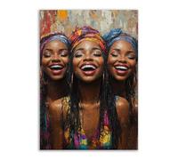 TERUEA Paintings for Bedroom Living Room Decor for Mens Women Three sisters laughing happily Vintage Humor Wall Art Poster for Bathroom Toilet Decor(Multi-Color)-80x120cm1 Unframed