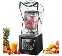 TERUISI 2L Commercial Blender with Sound Enclosure, 2200W Heavy Duty Blenders with 9 Speeds, Timer, Self-Cleaning