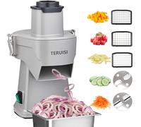 TERUISI 4-in-1 Electric Vegetable Chopper, 200W Commercial Vegetable Slicer Food Processor, Veggie Food Cutter with Slicing Shredding Dicing and Striping Function for Commercial Home Use