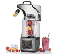 TERUISI 4L Commercial Blender with Sound Enclosure, Adjustable Speed & Timer Functions, 2200W High Powered Blender with 23000RPM for Kitchen Shakes, Smoothies, Peree, Crush Ice